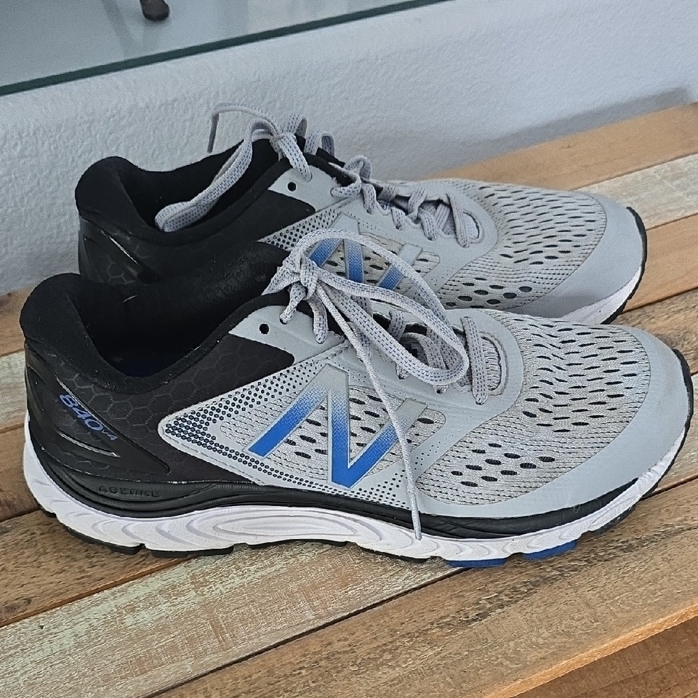 New Balance Gray and Blue Athletic Sneakers